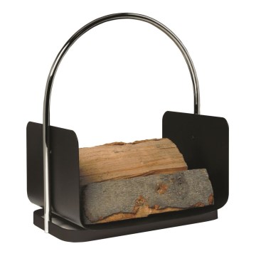 Metalni koš za drva sa drškom 50x41 cm crni