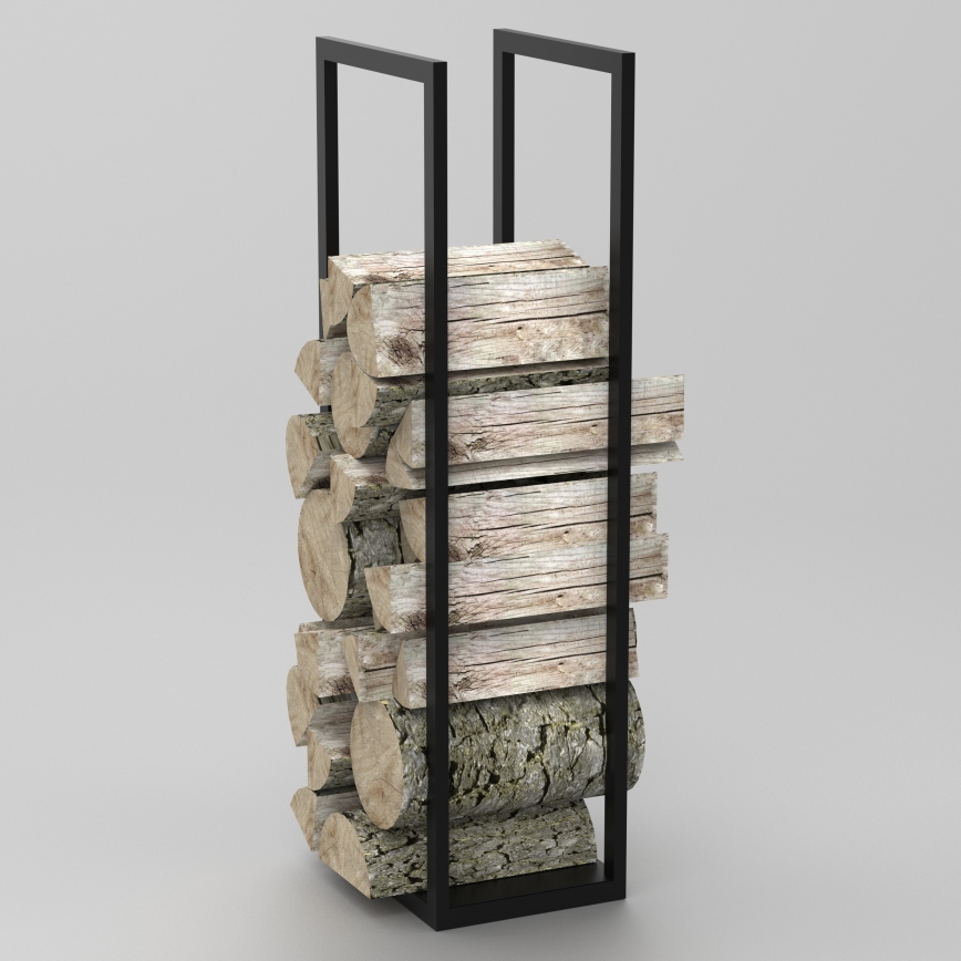 Metalni stalak za drva 120x40 cm, crne boje