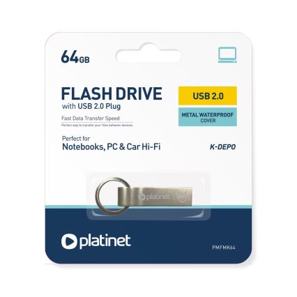 Metalni vodootporni USB flash disk 64GB mat hrom