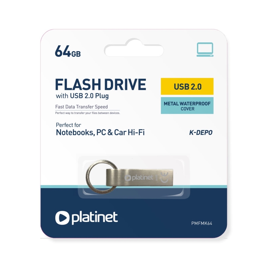 Metalni vodootporni USB flash disk 64GB mat hrom