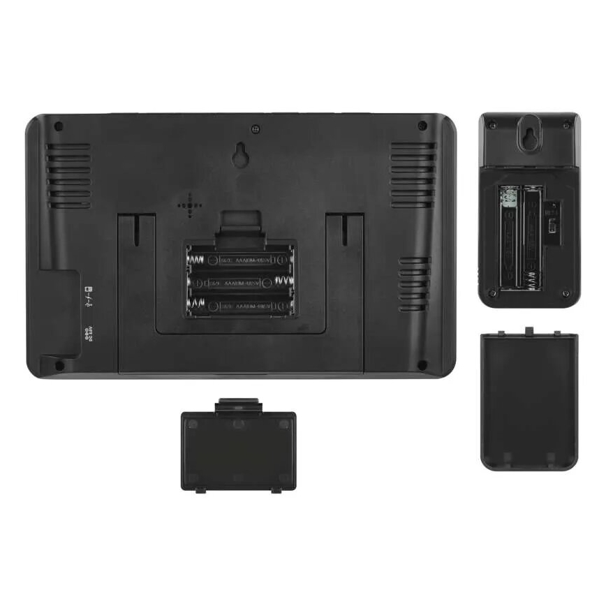 Meteo stanica sa LCD displejom GoSmart 230V/3xAAA + 2×AAA Wi-Fi Tuya crna