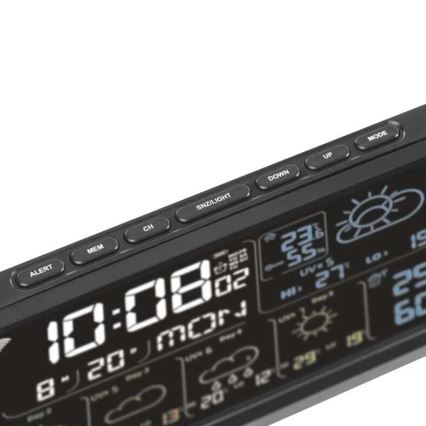 Meteo stanica sa LCD displejom GoSmart 230V/3xAAA + 2×AAA Wi-Fi Tuya crna