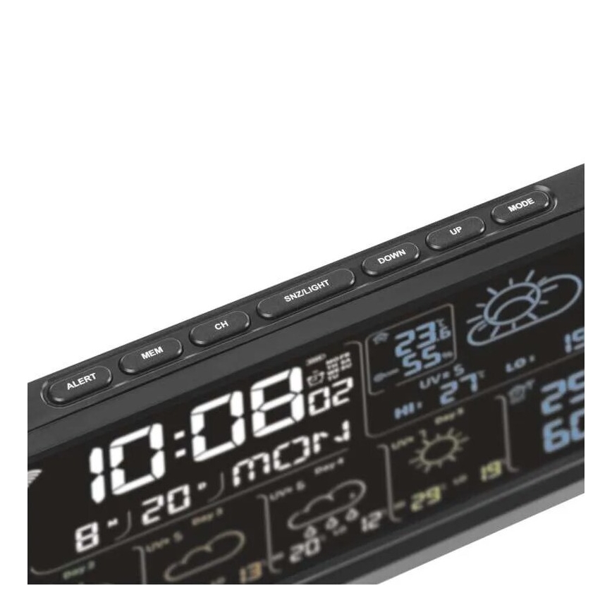 Meteo stanica sa LCD displejom GoSmart 230V/3xAAA + 2×AAA Wi-Fi Tuya crna