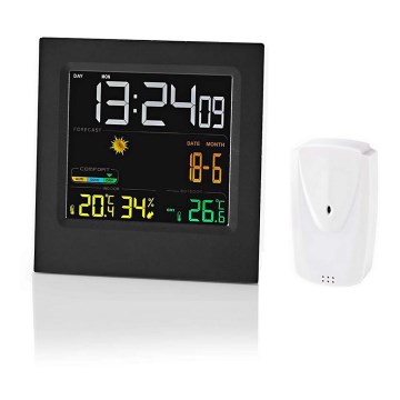 Meteostanica sa LCD ekranom u boji 230V/3xAAA + 2xAA crna