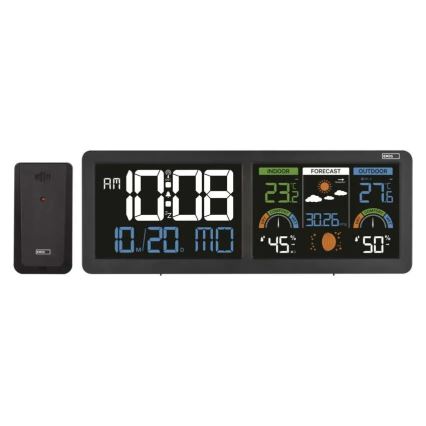 Meteostanica sa LCD ekranom u boji i budilnikom, 5V, 3xAAA + 2xAA, crna