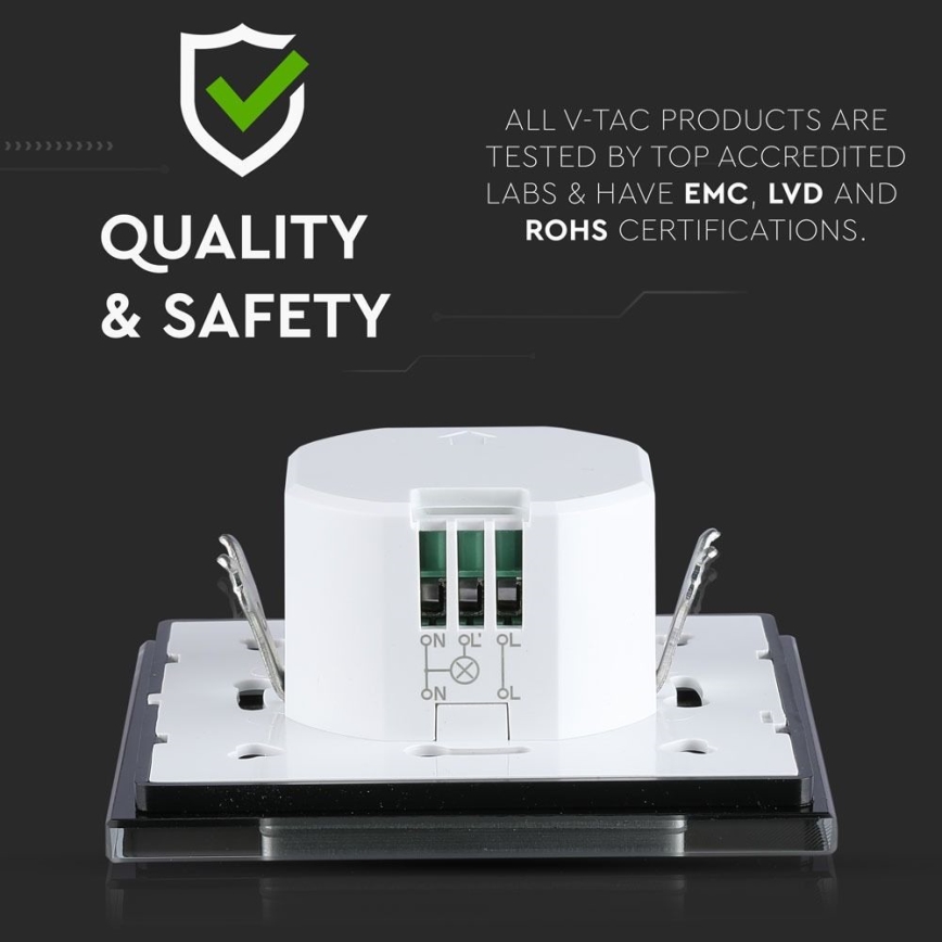 Mikrotalasni senzor pokreta 180° 300W/230V crna