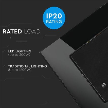 Mikrotalasni senzor pokreta 180° 300W/230V crna