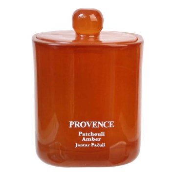 Mirisna sveća PATCHOULI JANTAR 180 g — traje do 25 sati.