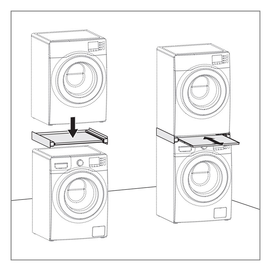 MK FLORIA MKF-23MZ601 - Nadstavec za veš mašinu i sušilicu sa izvlačnom policom 60 cm, bela