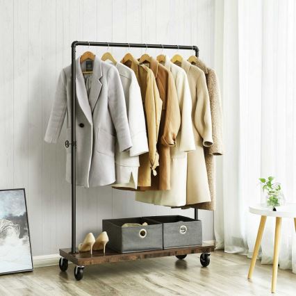 Mobilni stalak za kapute LINEA braon/crna