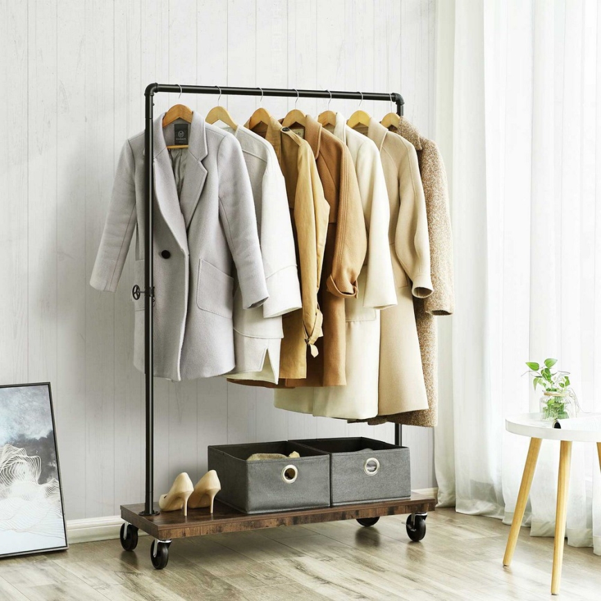 Mobilni stalak za kapute LINEA braon/crna