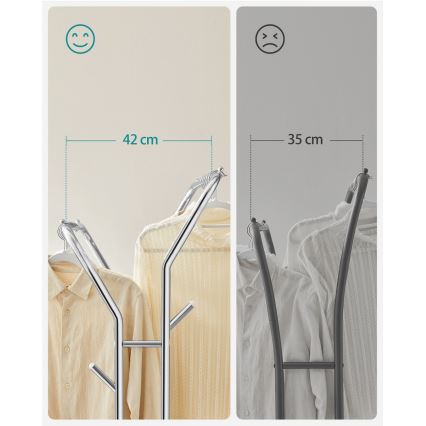 Mobilni stalak za kapute LINEA, srebrni