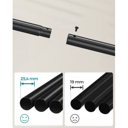 Mobilni stalak za odeću LINEA, crni