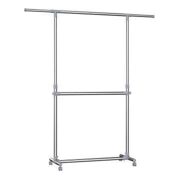 Mobilni stalak za odeću LINEA, srebrne boje
