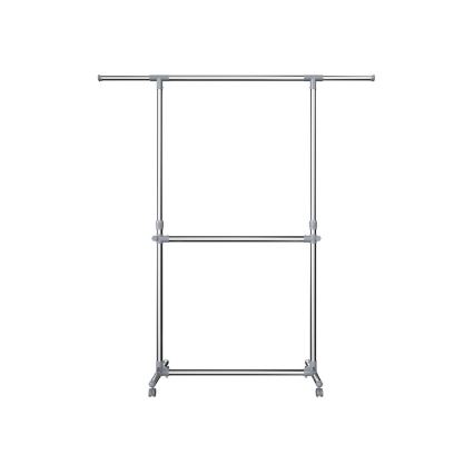 Mobilni stalak za odeću LINEA, srebrne boje