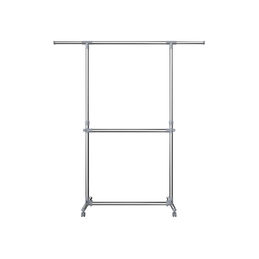 Mobilni stalak za odeću LINEA, srebrne boje