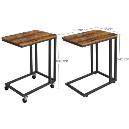 Mobilni stočić za odlaganje ELDUR braon/crni