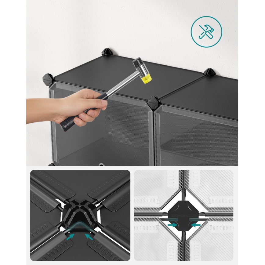 Modularna polica sa pregradama BOXIFY, crna