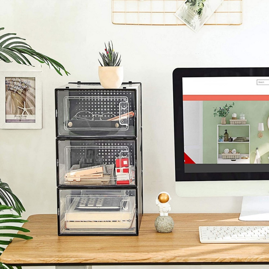 Modularni regal sa pregradama BOXIFY, crni