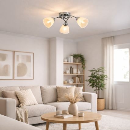 Nadgradni luster CLARA, 3xE27/15W/230V, sjajni hrom