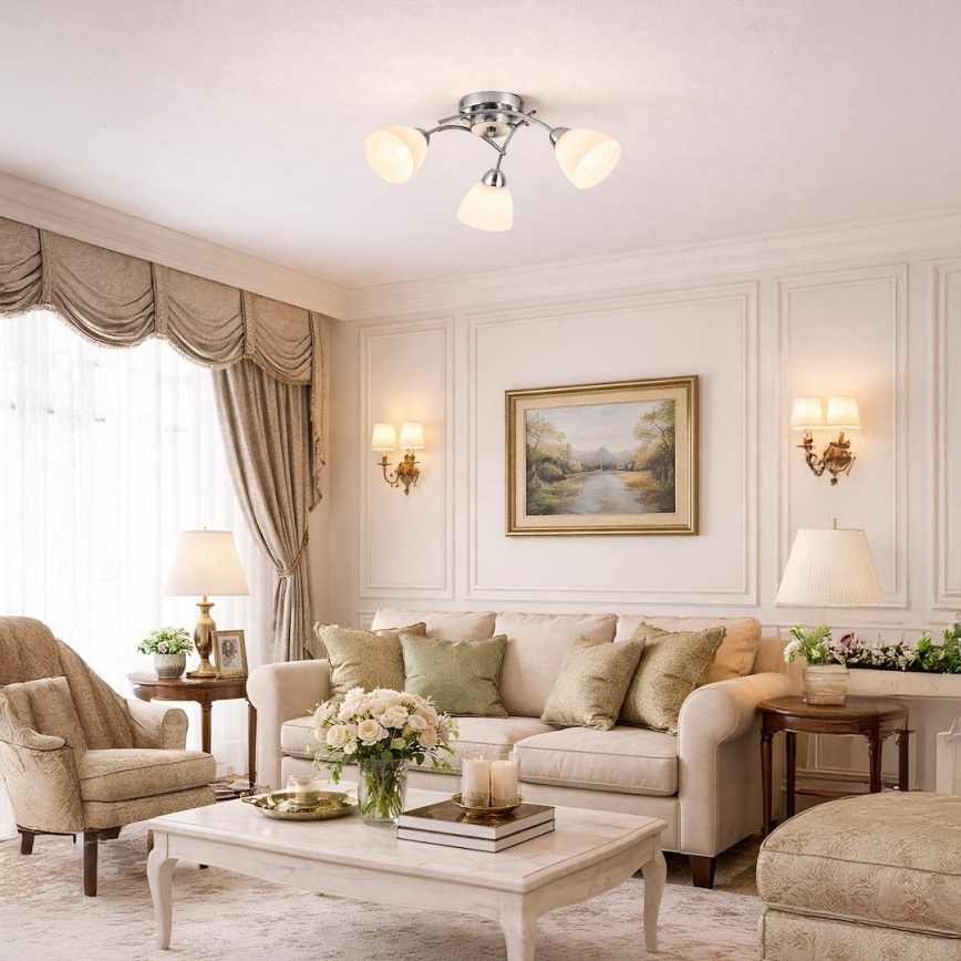 Nadgradni luster CLARA, 3xE27/15W/230V, sjajni hrom