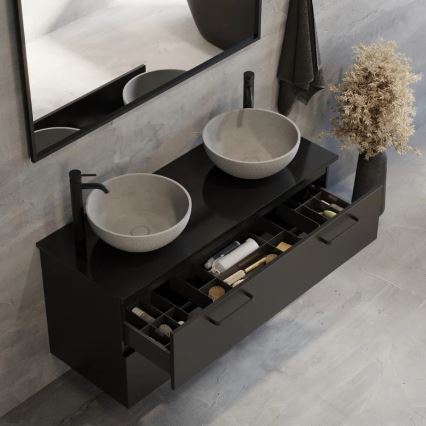 Nadgradni umivaonik BERGEN prečnika 39 cm beton/siva