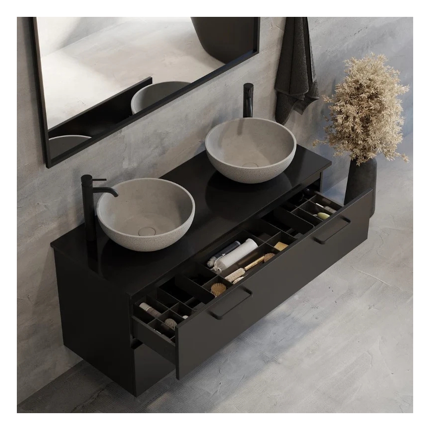 Nadgradni umivaonik BERGEN prečnika 39 cm beton/siva