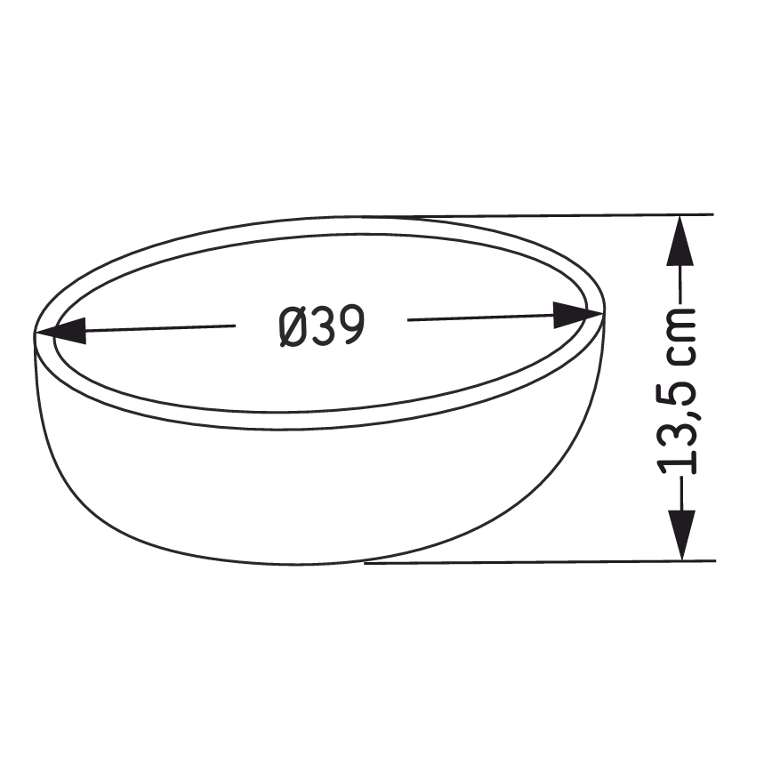 Nadgradni umivaonik BERGEN prečnika 39 cm beton/siva
