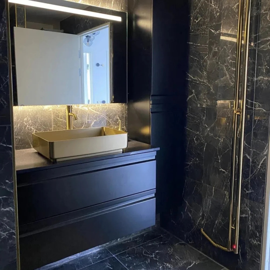 Nadpultni umivaonik LJORDAL 52x34 cm, čelik/mesing