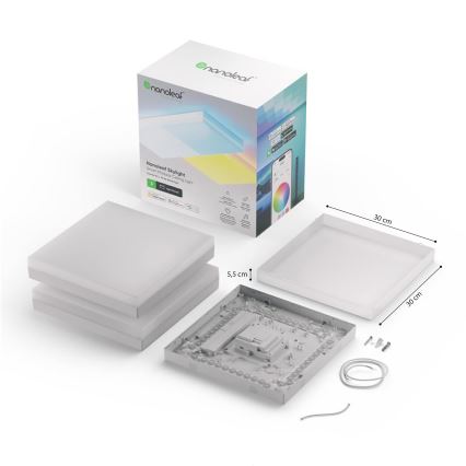 Nanoleaf - KOMPLET 3x LED RGBW prigušiva stropna svetiljka SKYLIGHT LED/18W/230V + 2xLED/16W/230V 2700-6500K Wi-Fi
