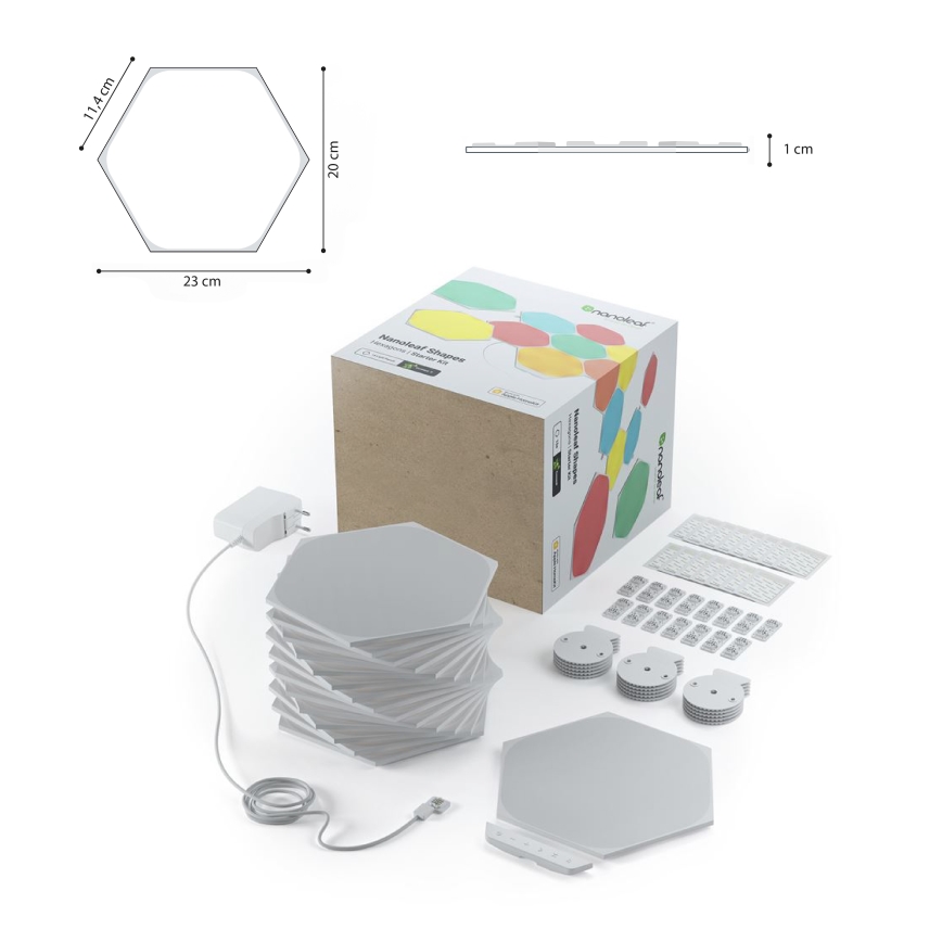 Nanoleaf - Komplet 15x RGB LED prigušiva panel 2W/230V 1200-6500K Wi-Fi