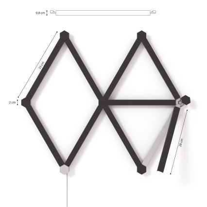 Nanoleaf - Set poklopaca za LINES šinu, 9 kom, mat crne boje