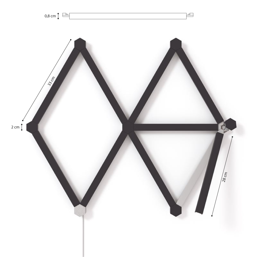 Nanoleaf - Set poklopaca za LINES šinu, 9 kom, mat crne boje