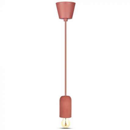 Napajajući kabl 1xE27/60W/230V beton/crvena