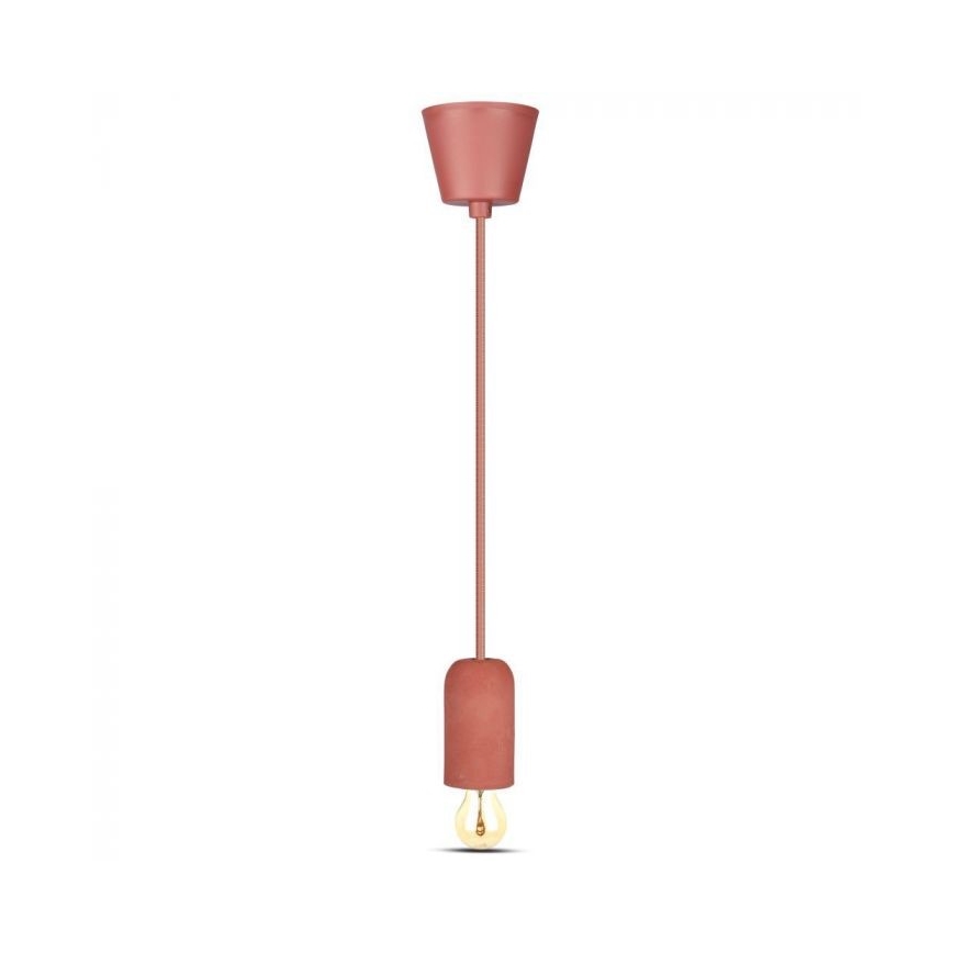 Napajajući kabl 1xE27/60W/230V beton/crvena