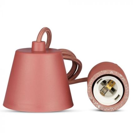Napajajući kabl 1xE27/60W/230V beton/crvena