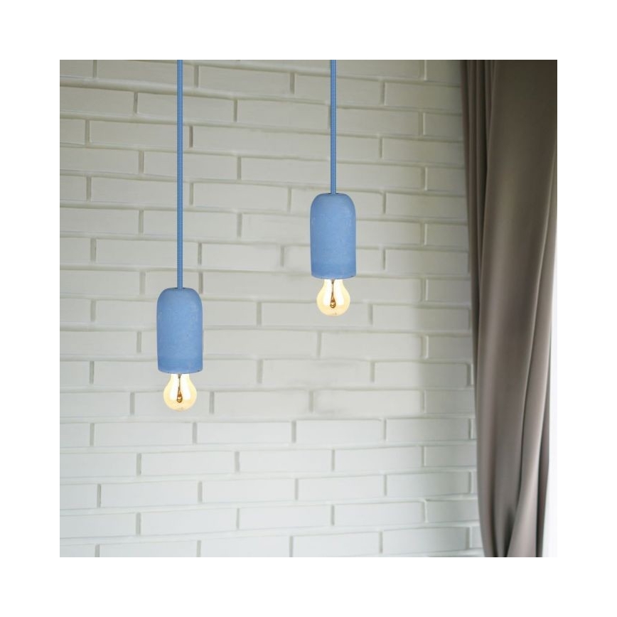 Napajajući kabl 1xE27/60W/230V beton/plava