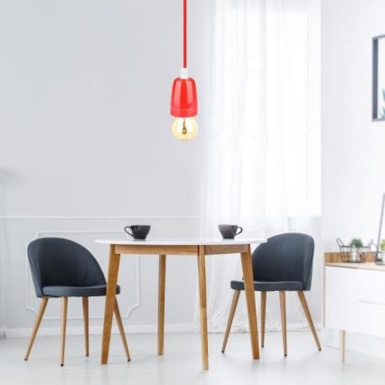 Napajajući kabl 1xE27/60W/230V crvena/porcelan