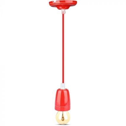 Napajajući kabl 1xE27/60W/230V crvena/porcelan