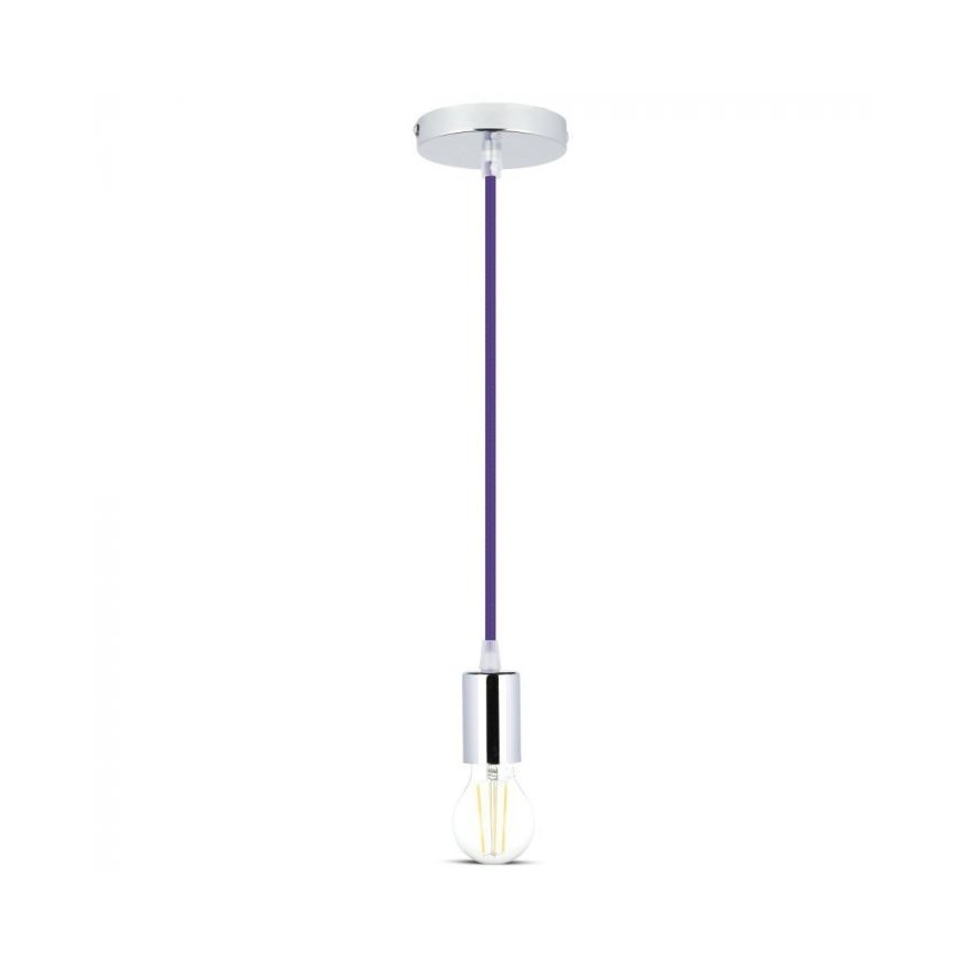 Napajajući kabl 1xE27/60W/230V ljubičasta/sjajni hrom
