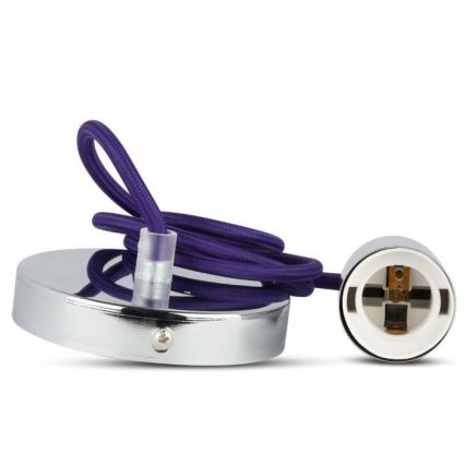 Napajajući kabl 1xE27/60W/230V ljubičasta/sjajni hrom