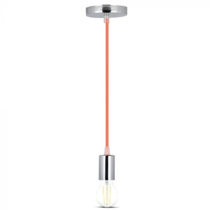 Napajajući kabl 1xE27/60W/230V narandžasta/sjajni hrom
