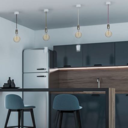 Napajajući kabl 1xE27/60W/230V, plava/sjajni hrom