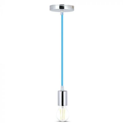 Napajajući kabl 1xE27/60W/230V, plava/sjajni hrom