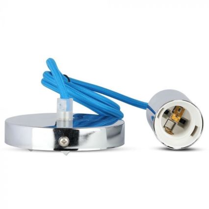 Napajajući kabl 1xE27/60W/230V, plava/sjajni hrom