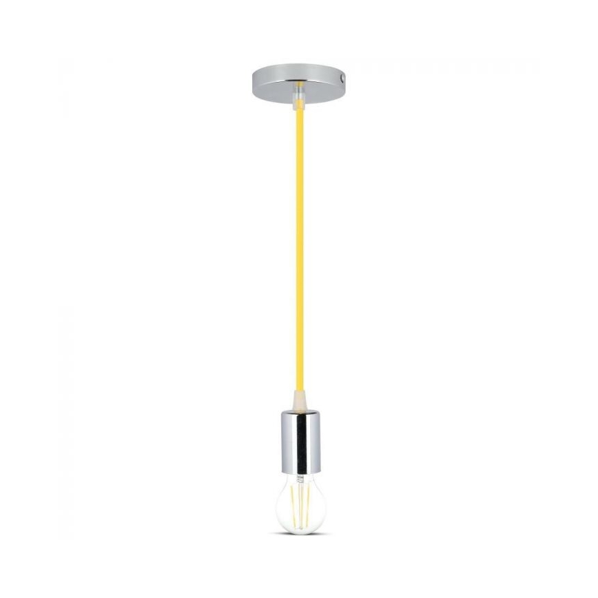 Napajajući kabl 1xE27/60W/230V žut/sjajni hrom