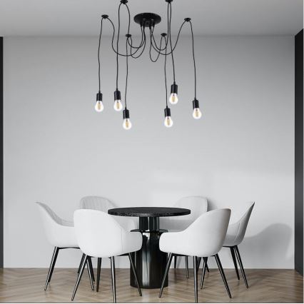 Napajajući kabl 6xE27/60W/230V, pauk, crni