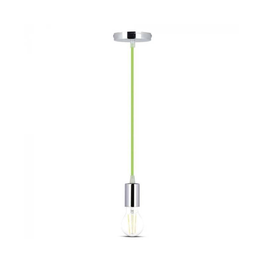 Napajni kabl 1xE27/60W/230V zelena/sjajni hrom