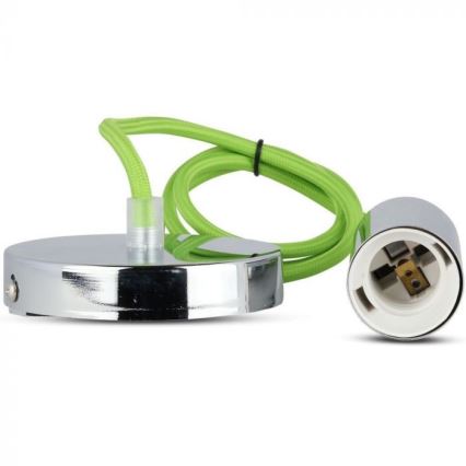 Napajni kabl 1xE27/60W/230V zelena/sjajni hrom
