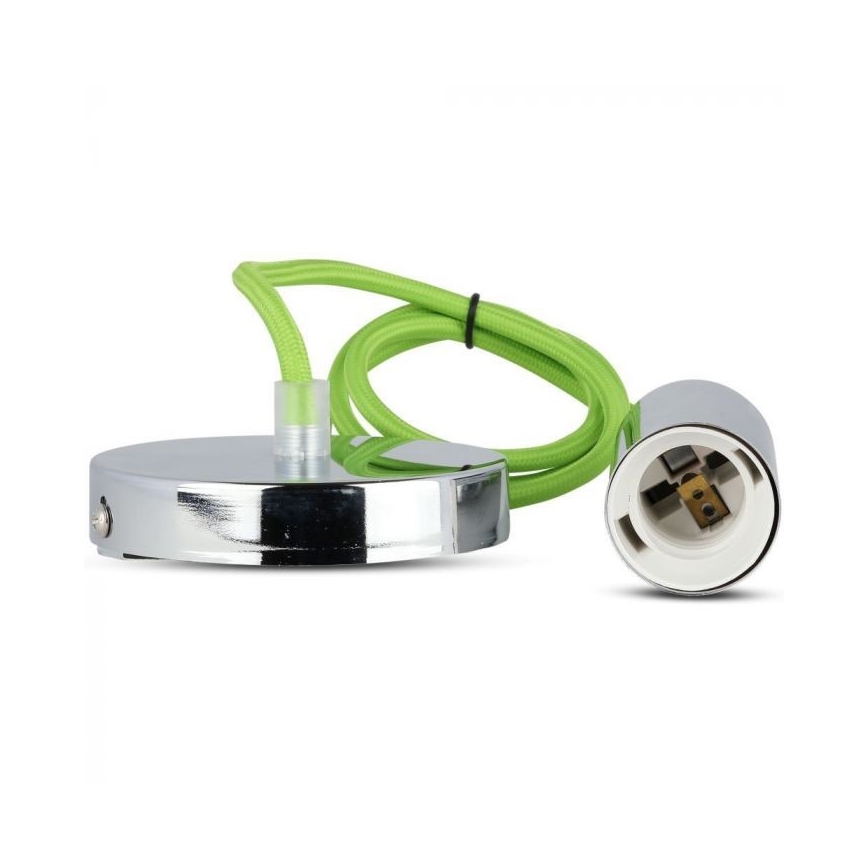 Napajni kabl 1xE27/60W/230V zelena/sjajni hrom